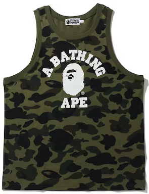 BAPE CAMO COLLEGE TANK TOP GREEN