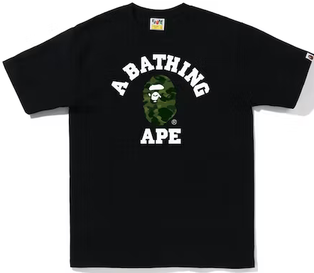 BAPE COLLEGE BLACK/GREEN TEE