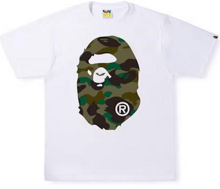 BAPE 1ST NAVY CAMO BIG APE HEAD TEE XL