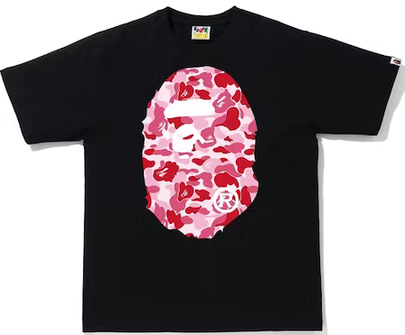ABC CAMO BIG APE HEAD TEE BLK/PINK