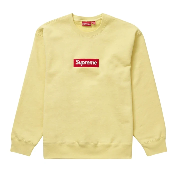 SUPREME BOX LOGO CREWNECK PALE YELLOW