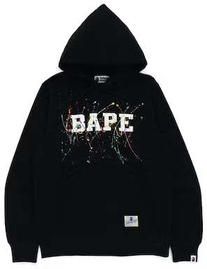 BAPE PAINT SPLATTER BLACK PULLOVER