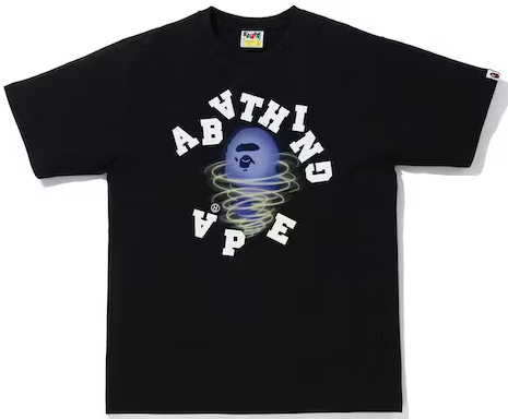 BAPE STORM BROKEN COLLEGE TEE BLACK/BLUE