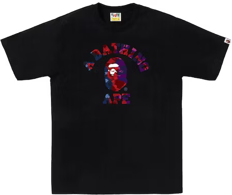 BAPE COLOR CAMO CRAZY COLLEGE TEE BLACK