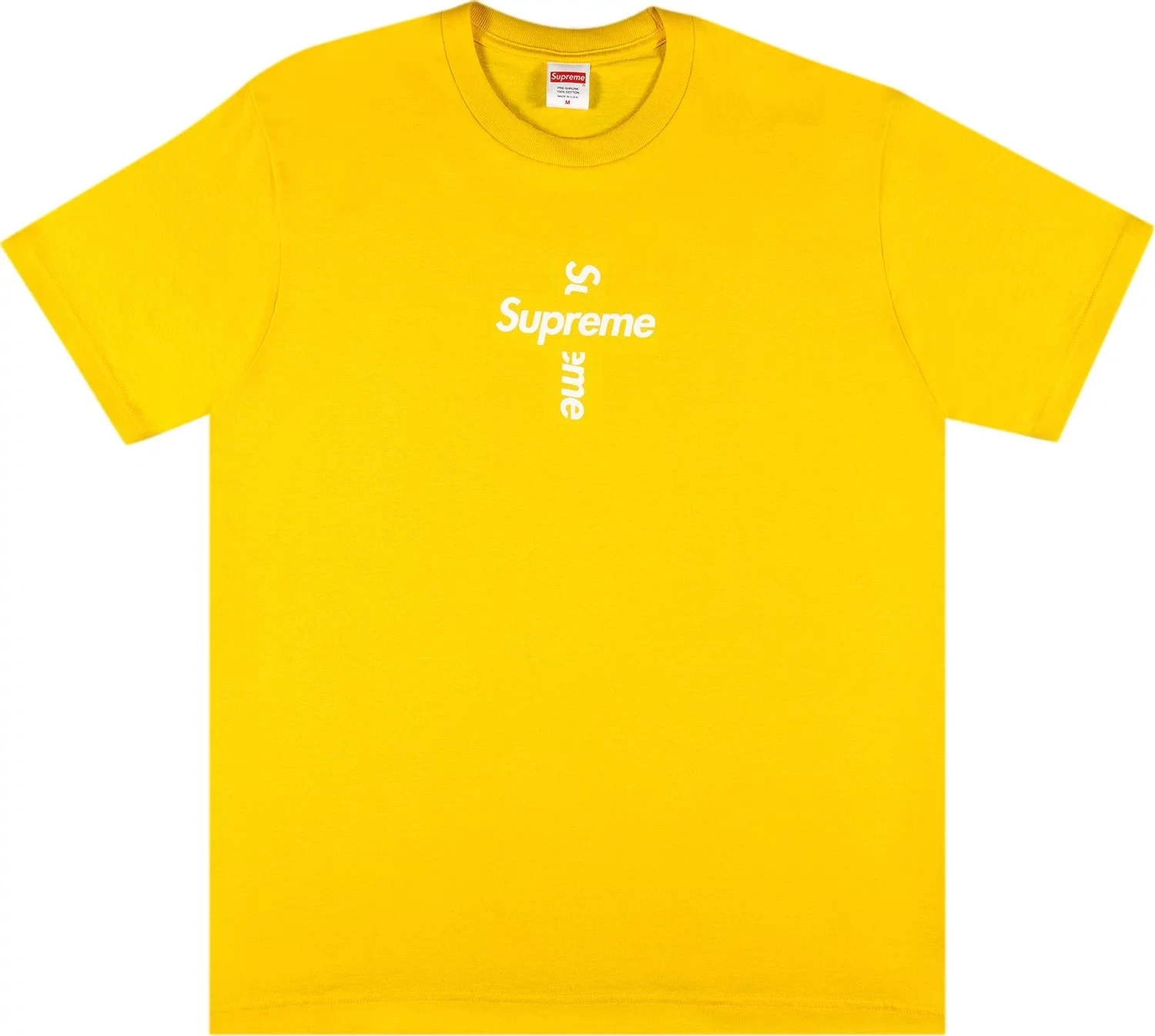 SUPREME CROSS BOX LOGO TEE YELLOW