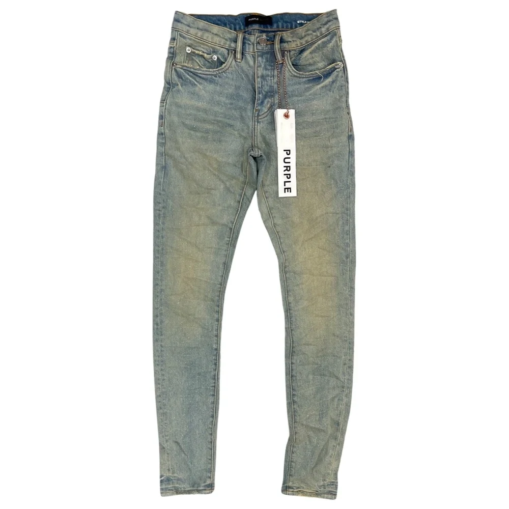 PURPLE BRAND LIGHT INDIGO GLITTER DIRTY JEANS