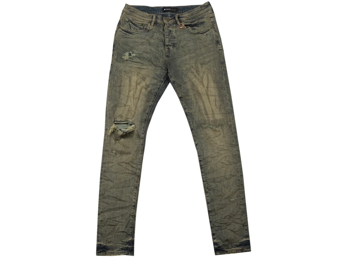 PURPLE BRAND DIRTY VINTAGE OVERDYE OLIVE DRAB JEANS