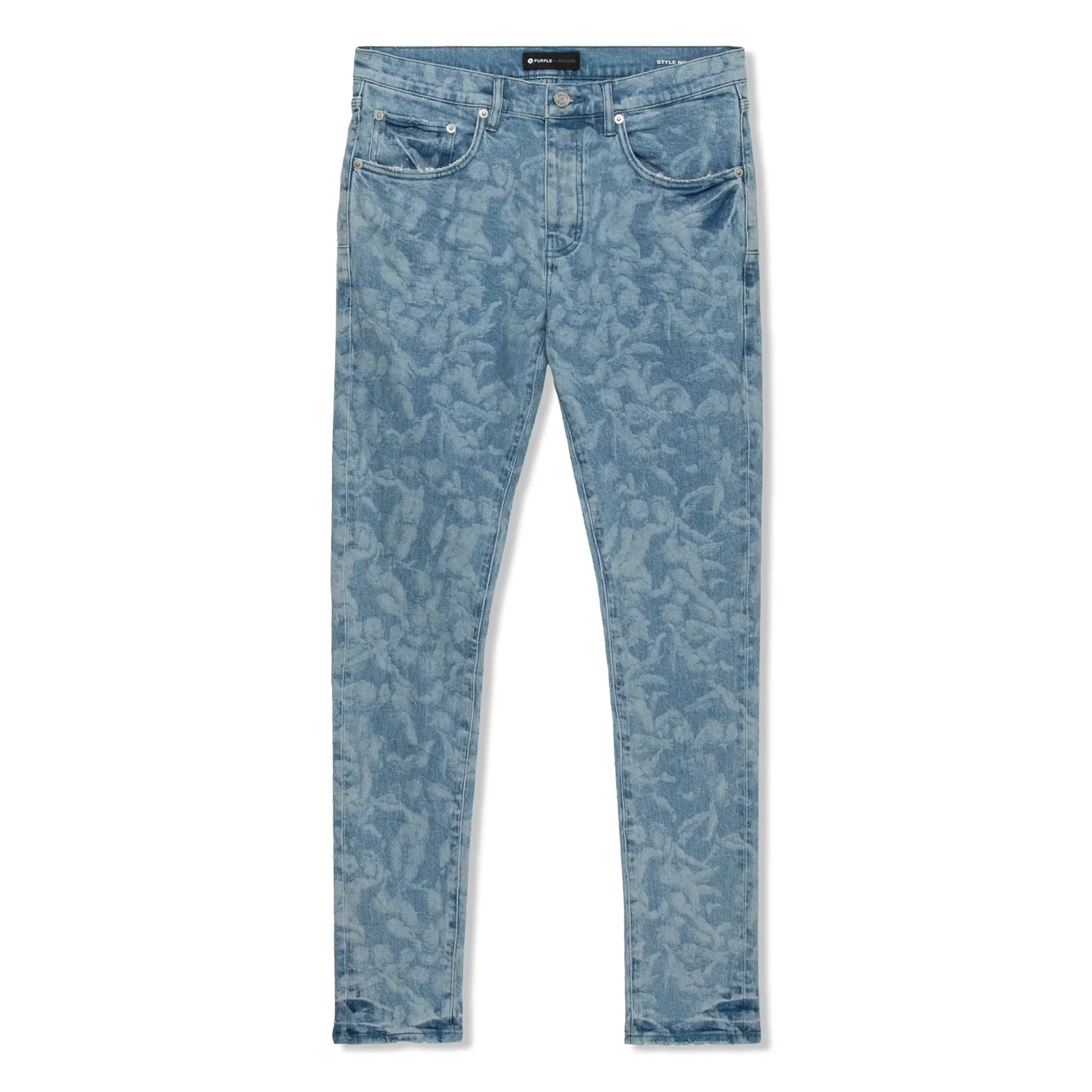 PURPLE BRAND LIGHT INDIGO WASH CHERUB LASER JEANS