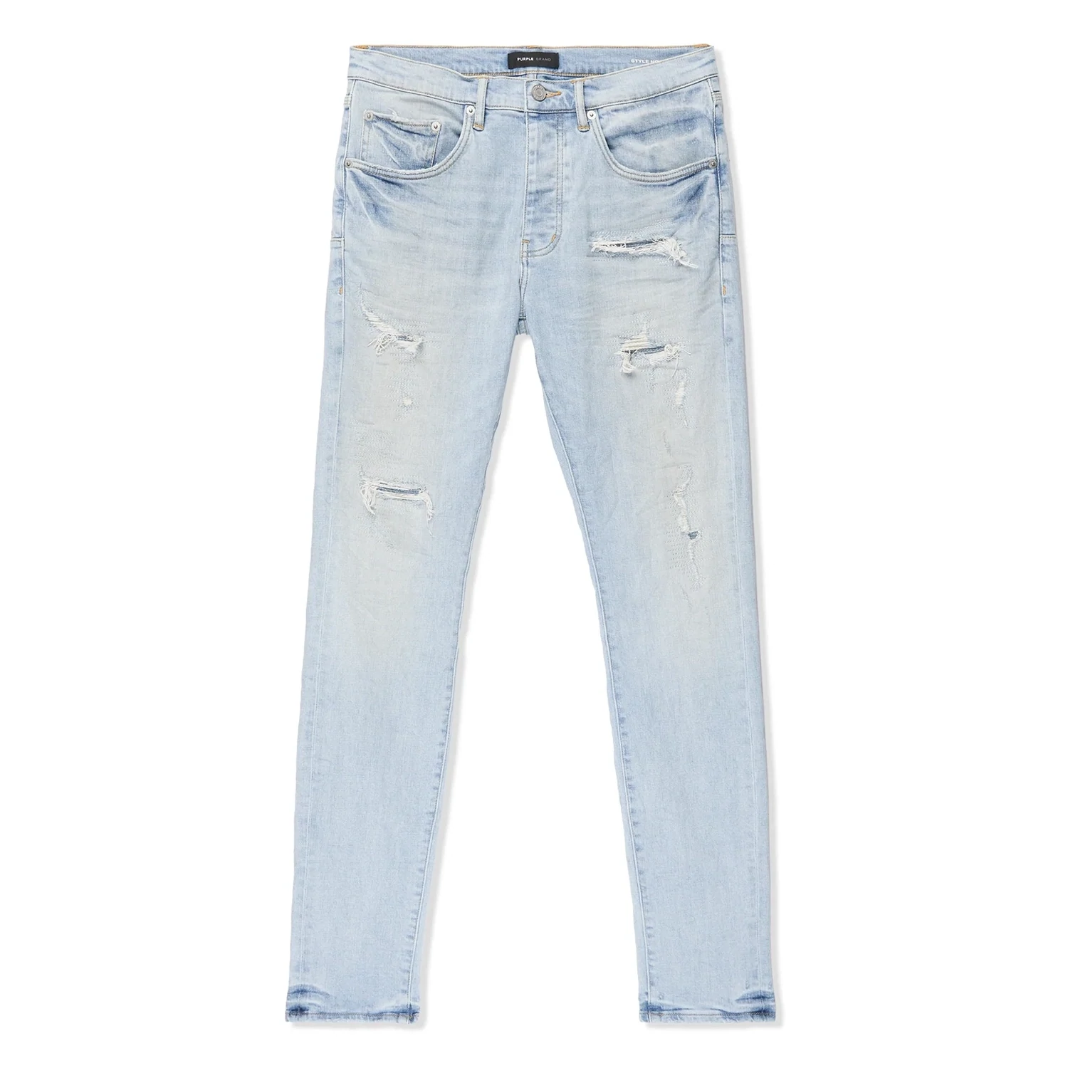 PURPLE BRAND LIGHT INDIGO WORN QUILTED DESTROY JEAN