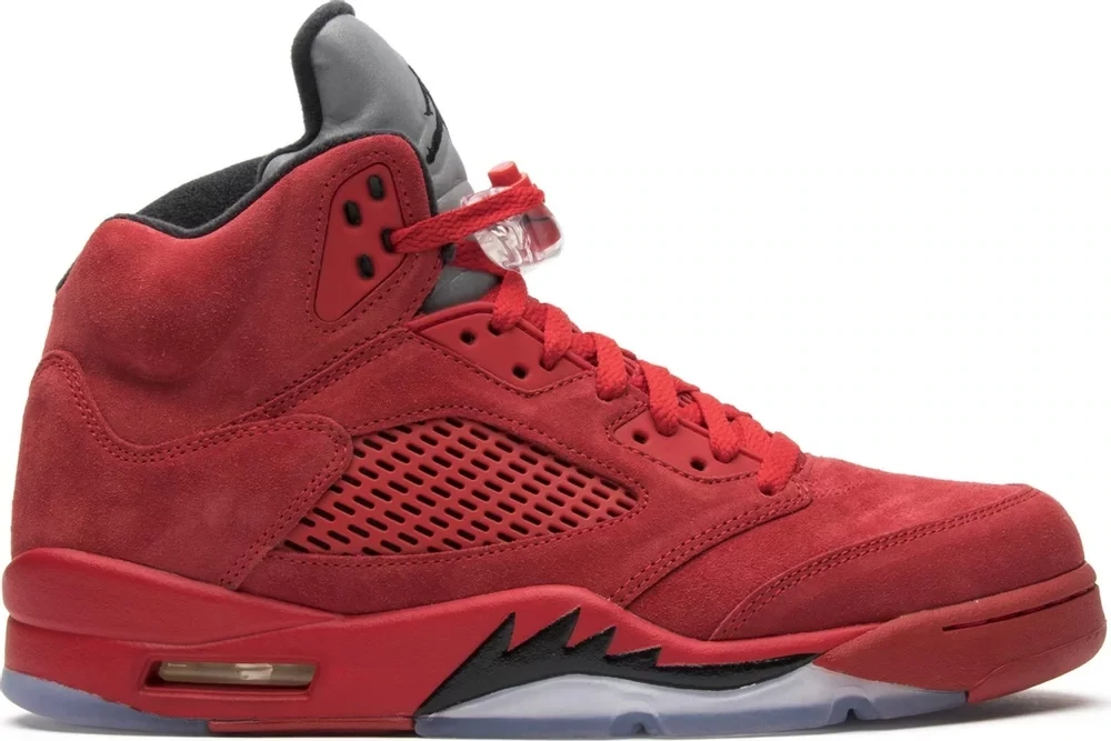 AJ 5 RED SUEDE