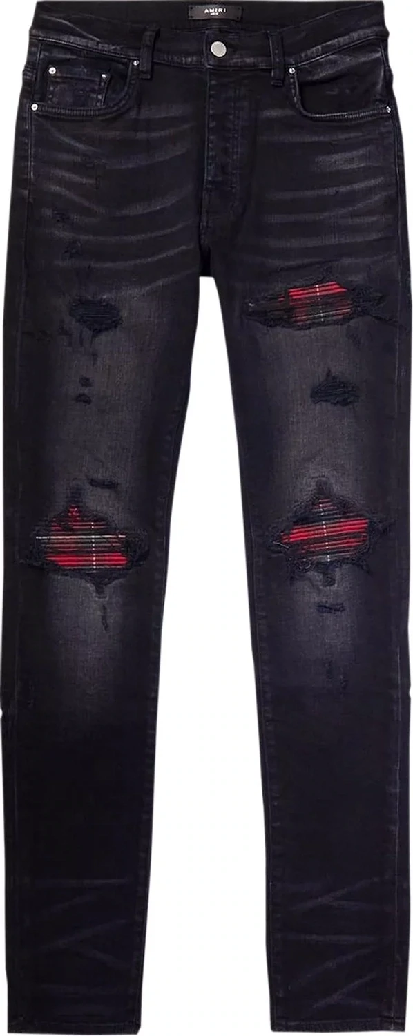 AMIRI BLACK FLANNEL DARK AGED MX1 JEANS