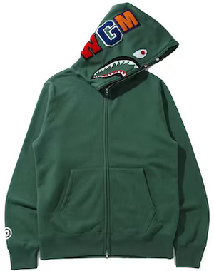 BAPE DOUBLE SIDE SHARK FULL ZIP GREEN