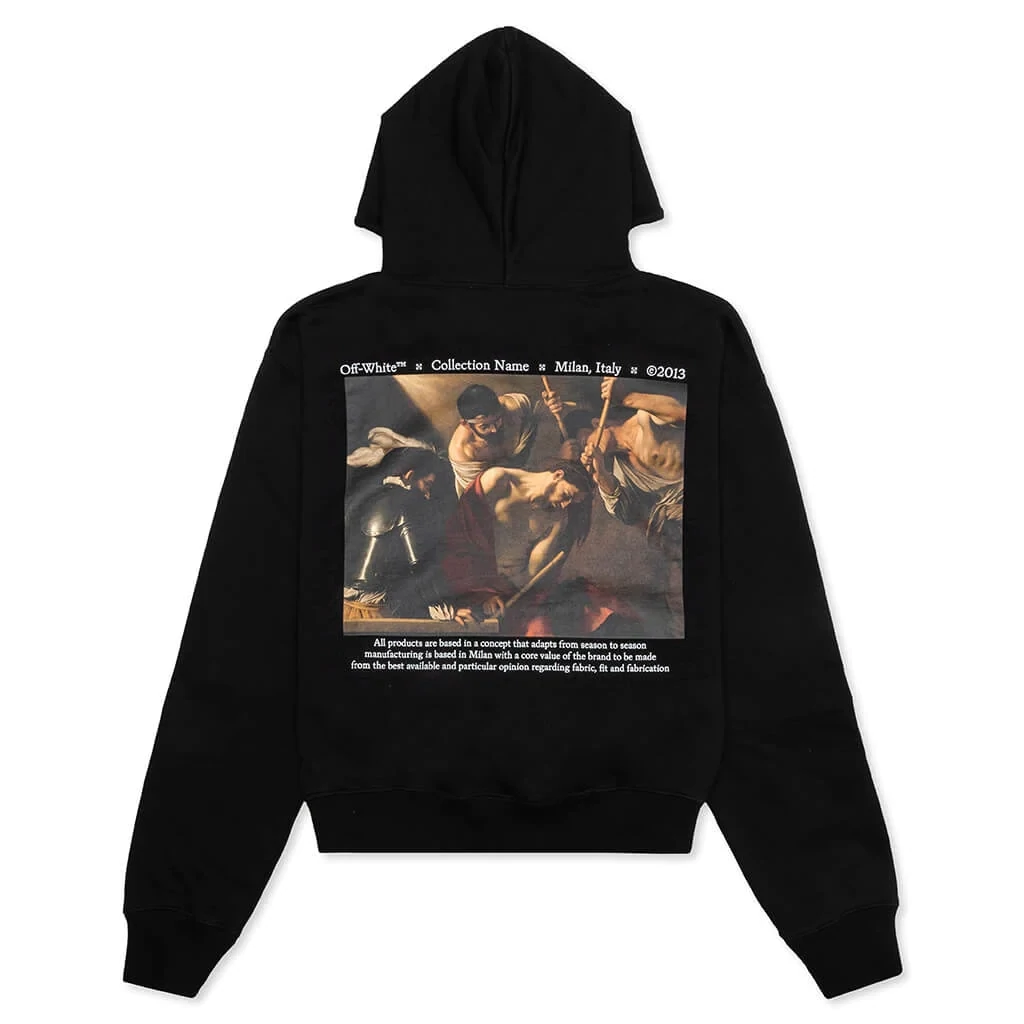 OFF-WHITE CARAVAGIO CROWNING OVER HOODIE BLACK