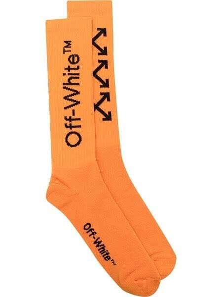 OFF WHITE ORANGE LOGO SOCKS