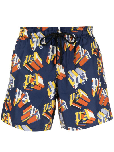 PALM ANGELS 3D SWIM SHORT BLACK/RED