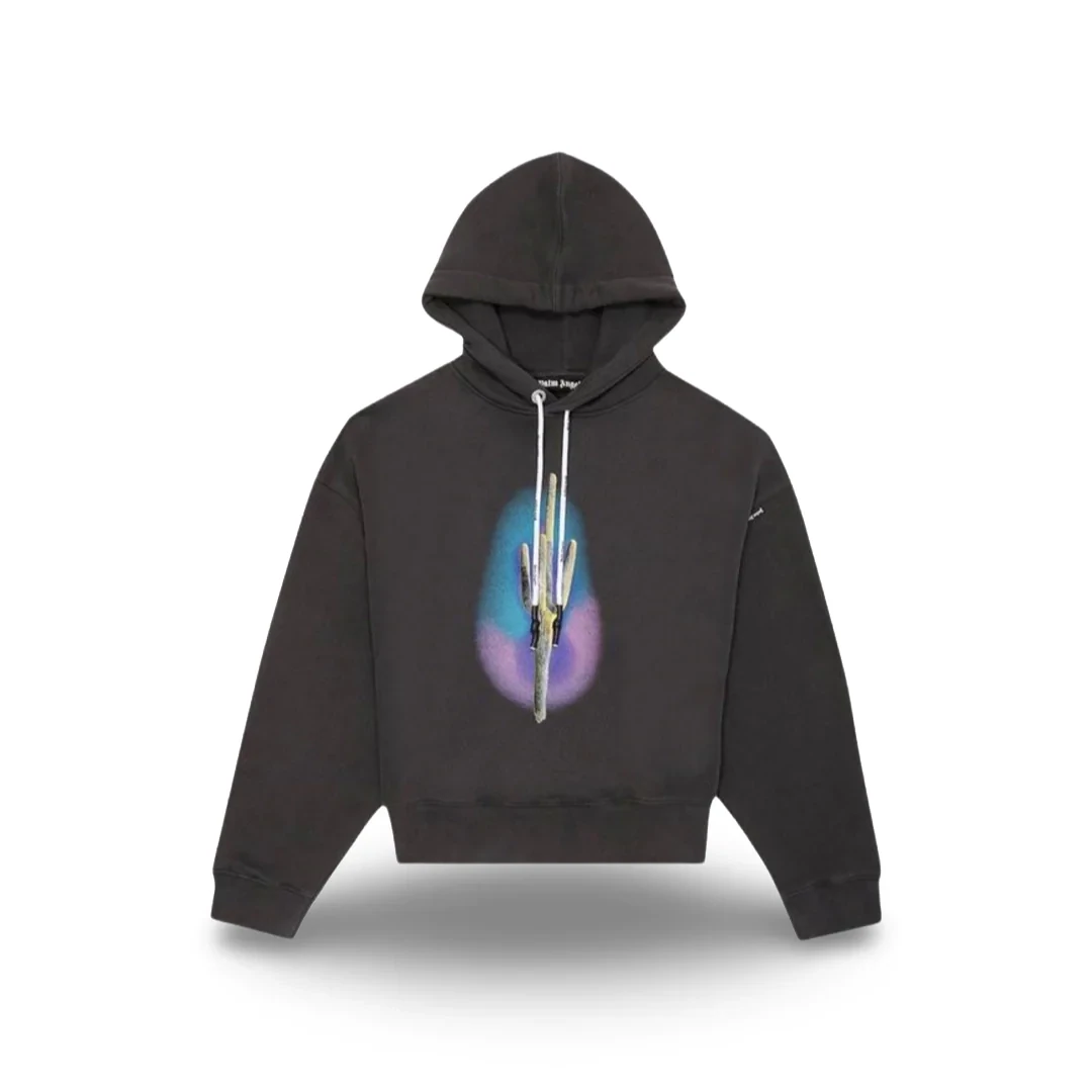 PALM ANGELS CACTUS HOODY BLACK/GREEN