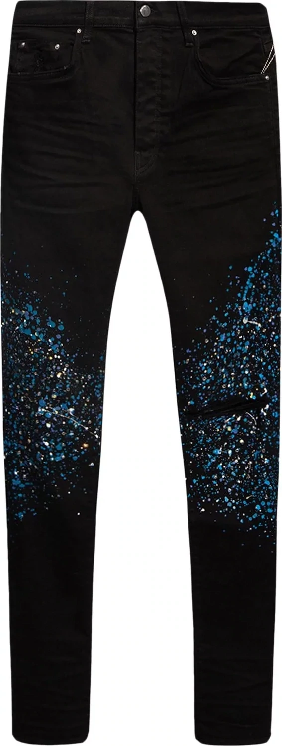 AMIRI CRYSTAL PAINTER JEAN BLACK