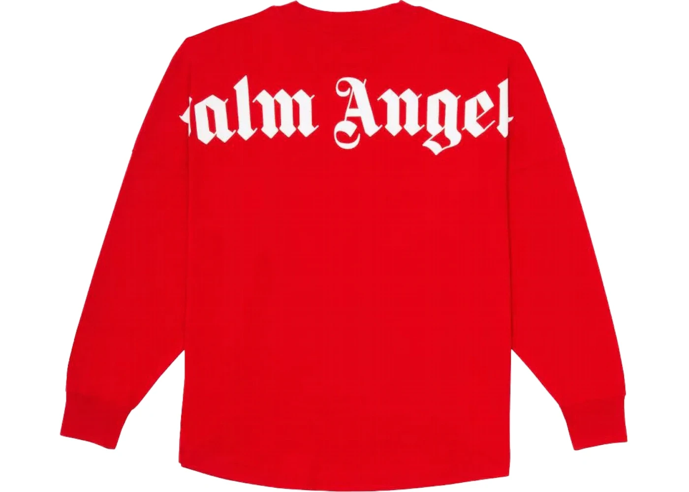 PALM ANGELS LOGO PRINTED DROP SHOULDER TEE RED