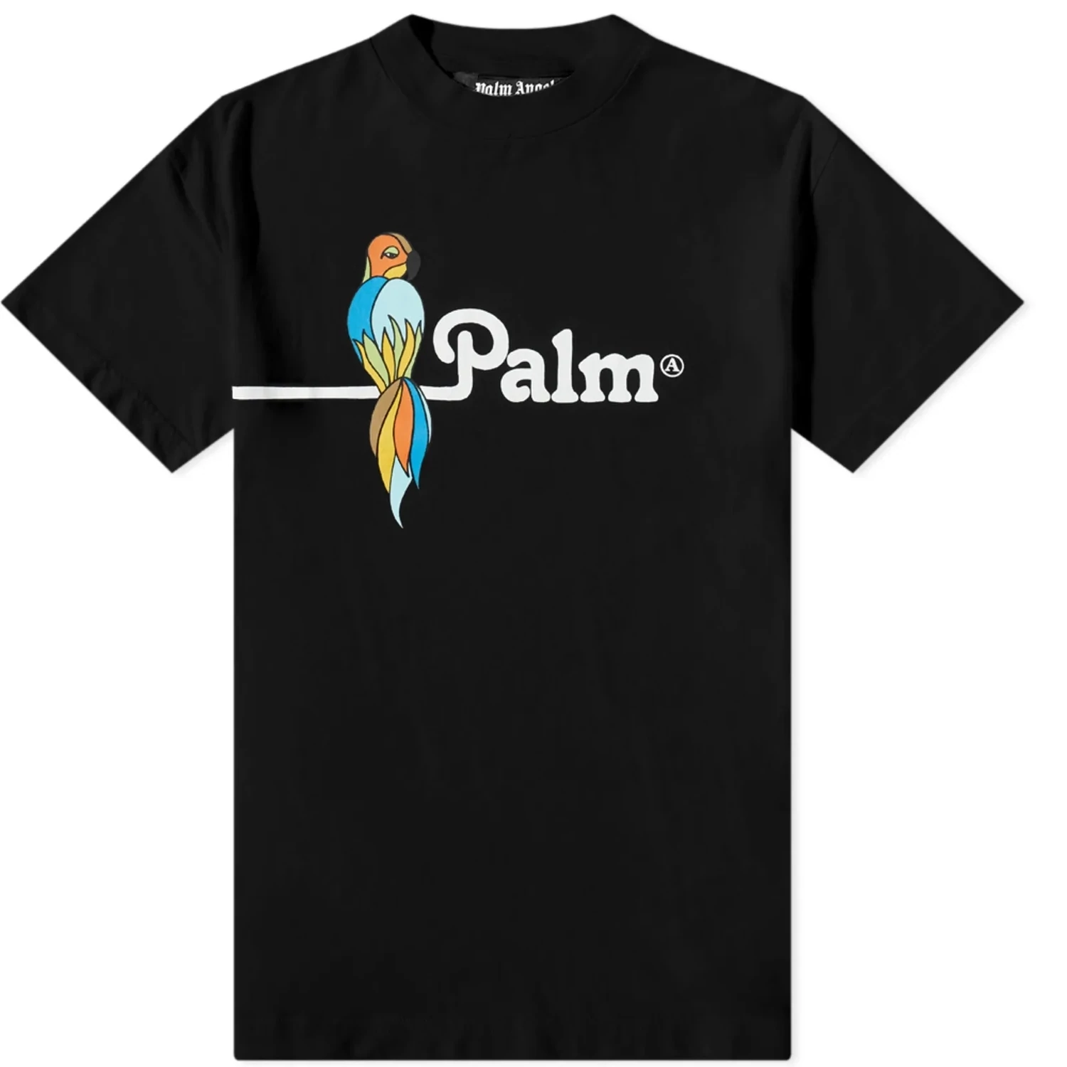 PALM ANGELS PARROT PRINTED CREWNECK TEE