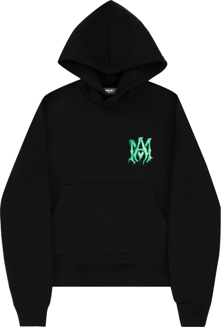 AMIRI M.A. BLACK/GREEN LOGO HOODIE