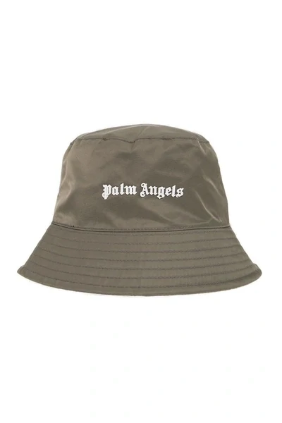 PALM ANGELS GREEN BUCKET HAT O/S