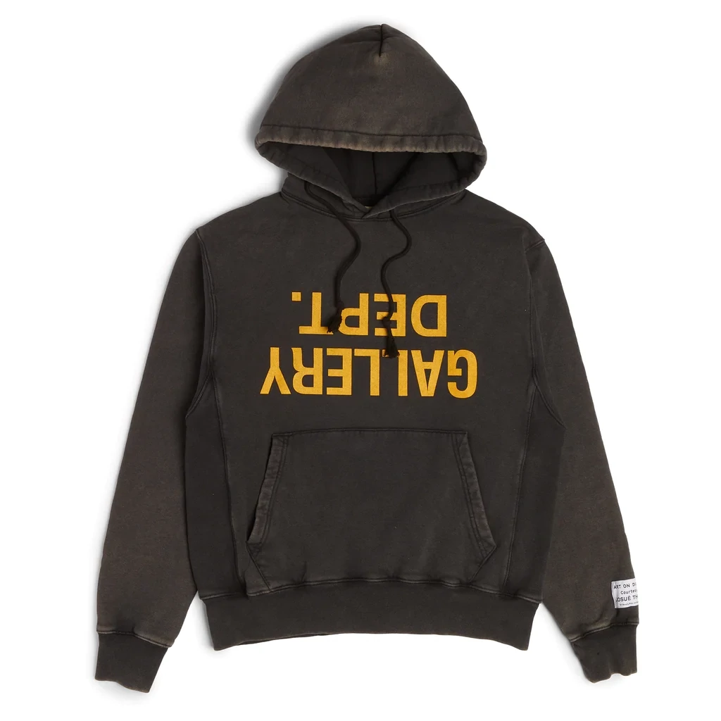 GALLERY DEPT BLACK FUCKED UP LOGO HOODIE