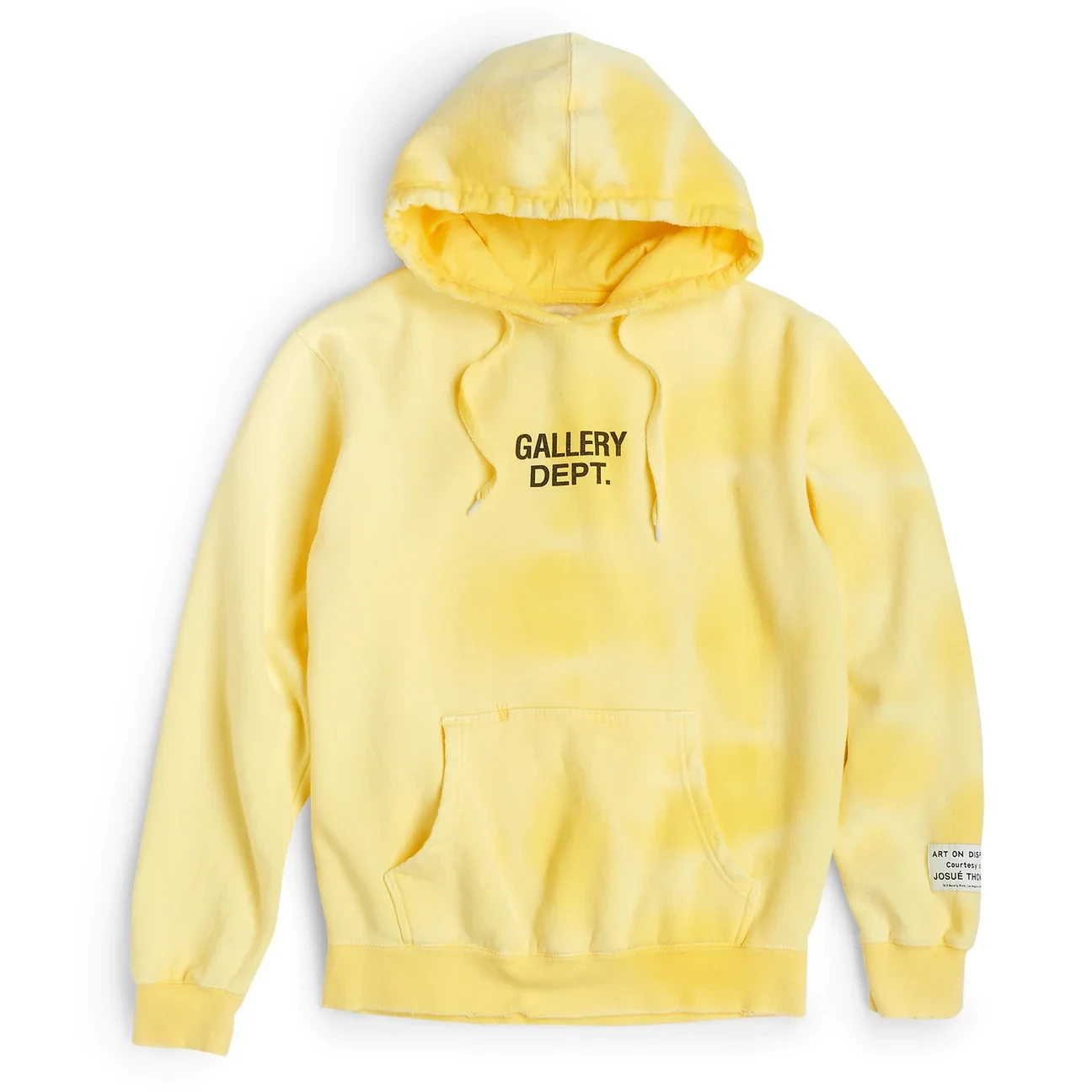 GALLERY DEPT SUNFADED YELLOW CENTER LOGO HOODIE