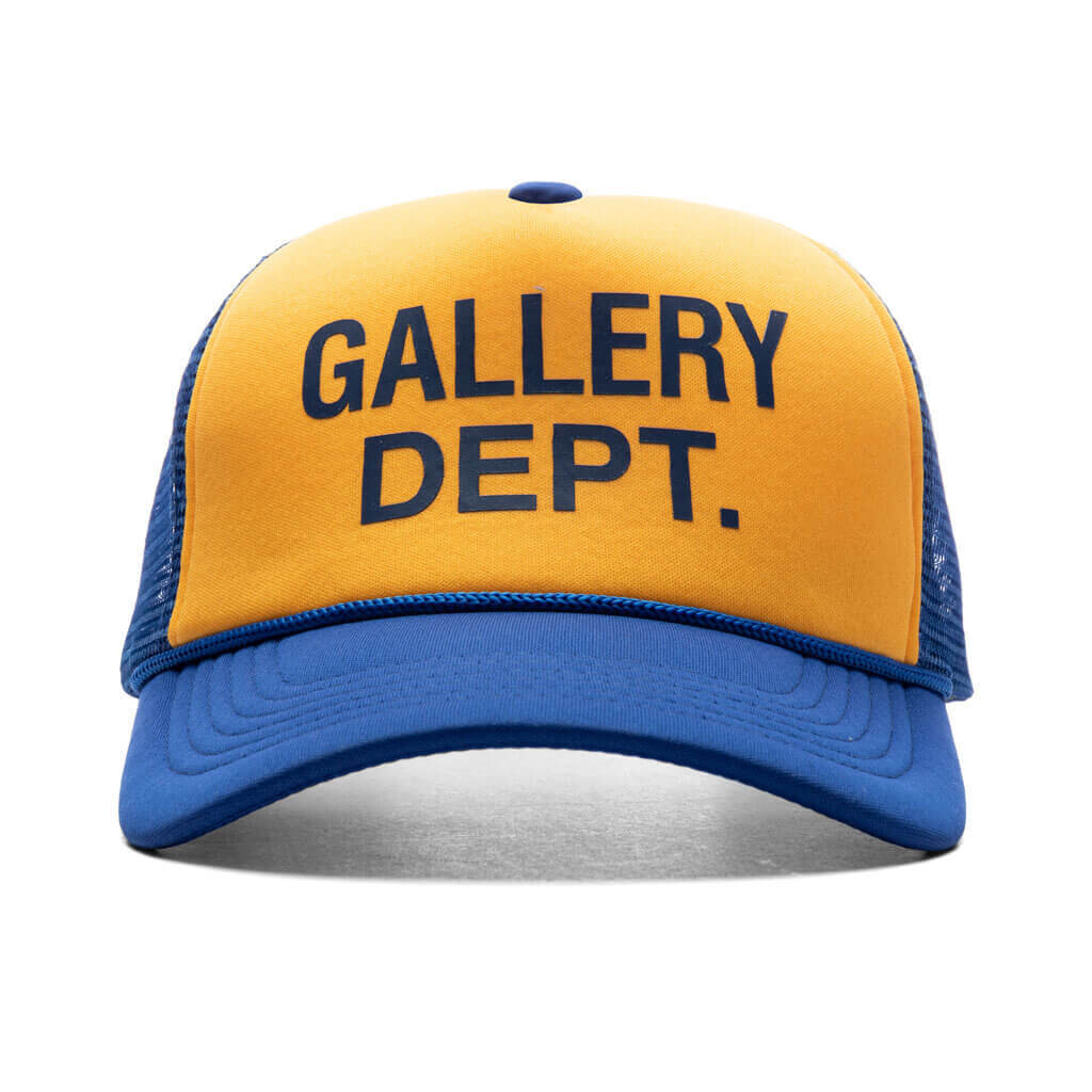 GALLERY DEPT. ROYAL BLUE AND YELLOW TRUCKER O/S