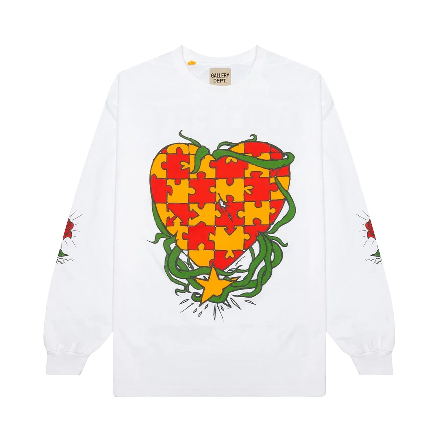GALLERY DEPT. PUZZLE HEART L/S TEE WHITE