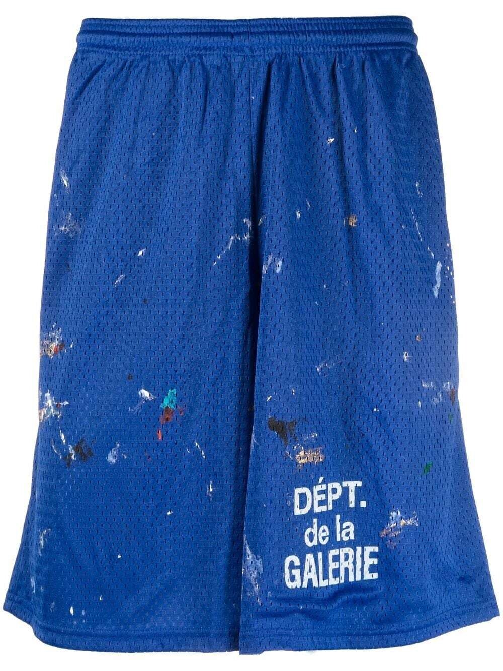 GALLERY DEPT PAINT SPLATTER BASKETBALL BLUE SHORTS