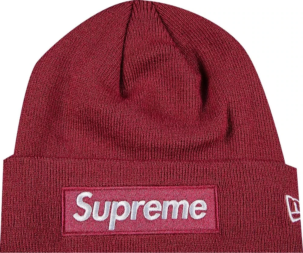 SUPREME NEW ERA BOX LOGO BEANIE PLUM