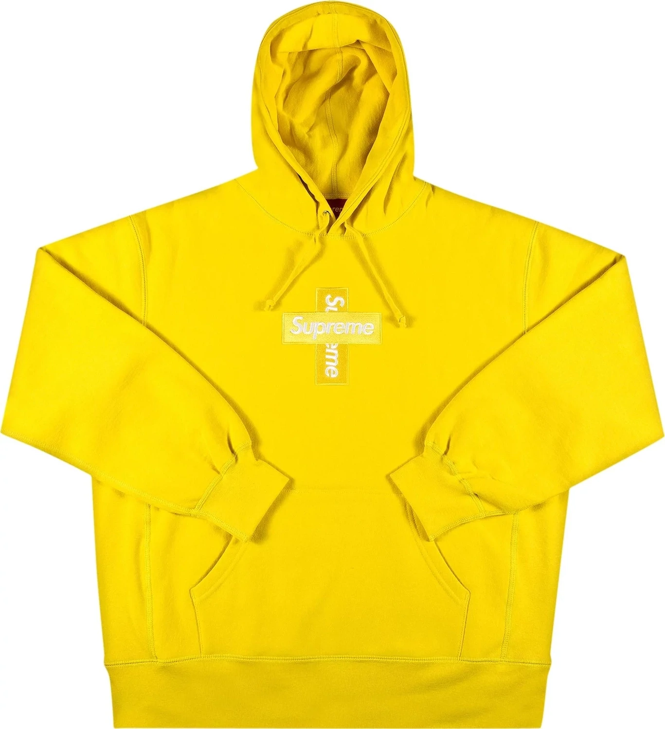 SUPREME CROSS BOX LOGO HOODED SWEATSHIRT LEMON