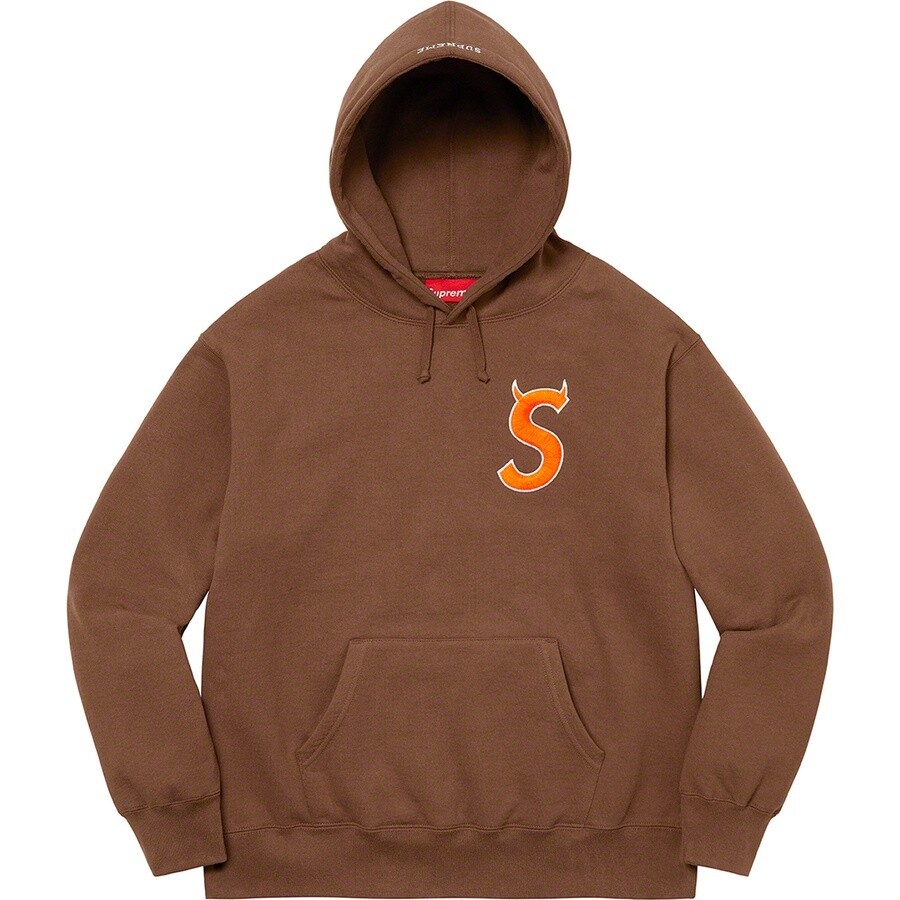SUPREME S LOGO HOODIE BROWN