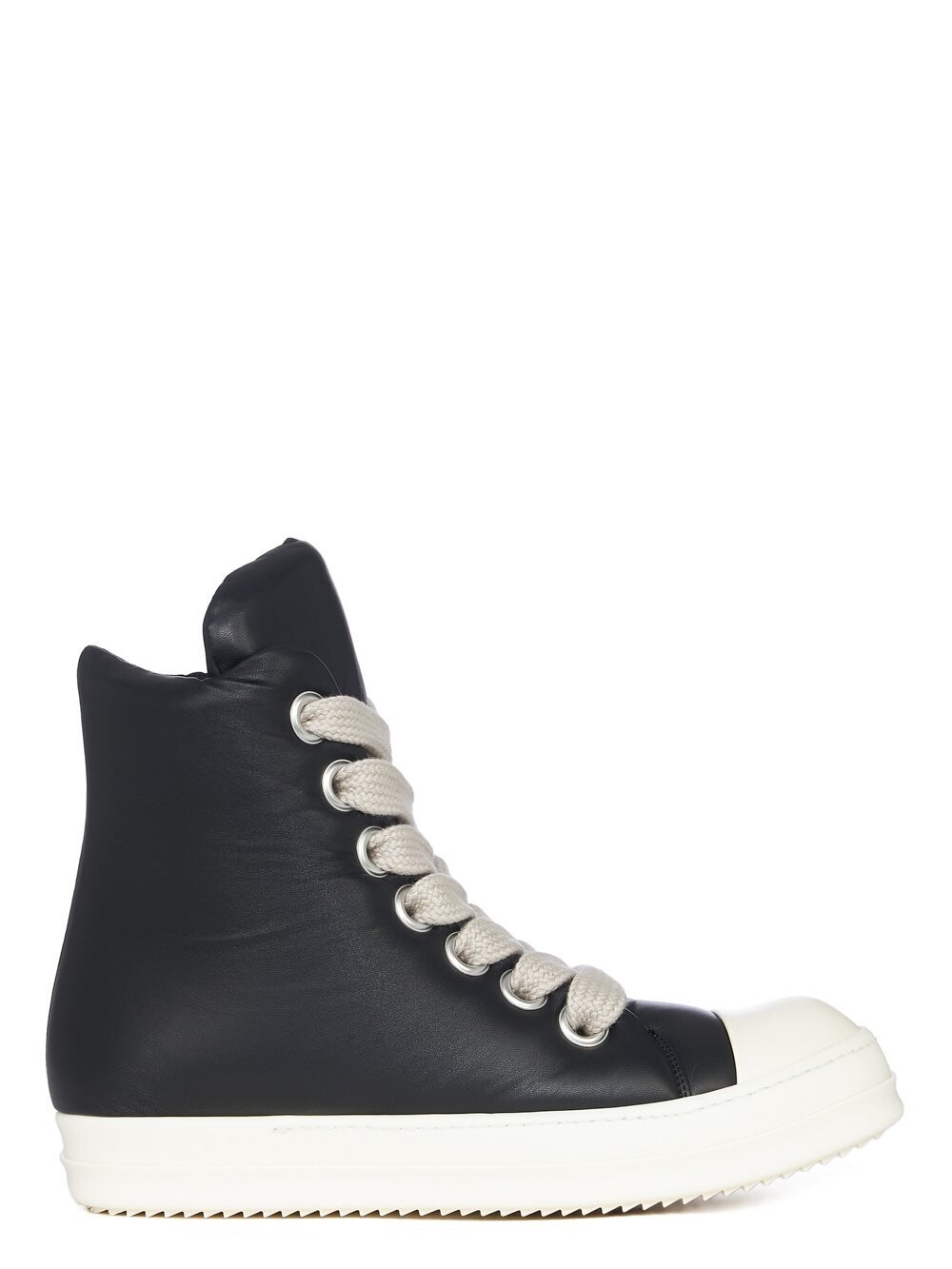 RICK OWENS JUMBO LACES PADDED HIGH  BLACK/MILK