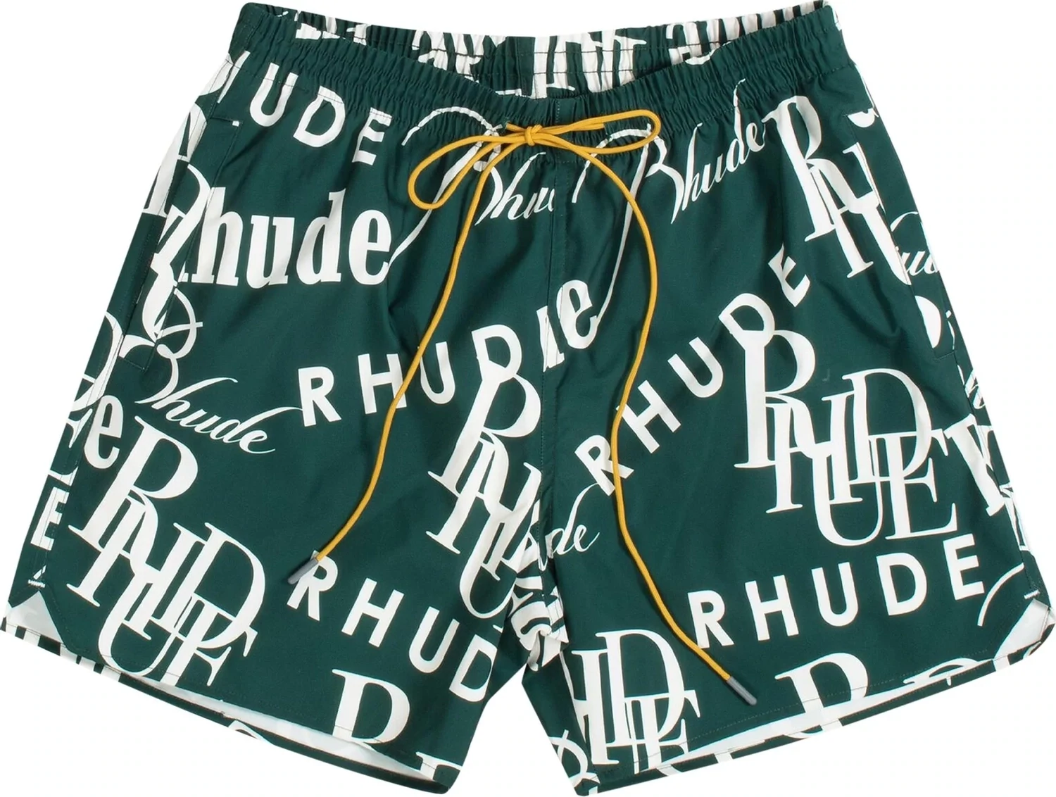 RHUDE LOGOMANIA TRUNKS GREEN/CREAM