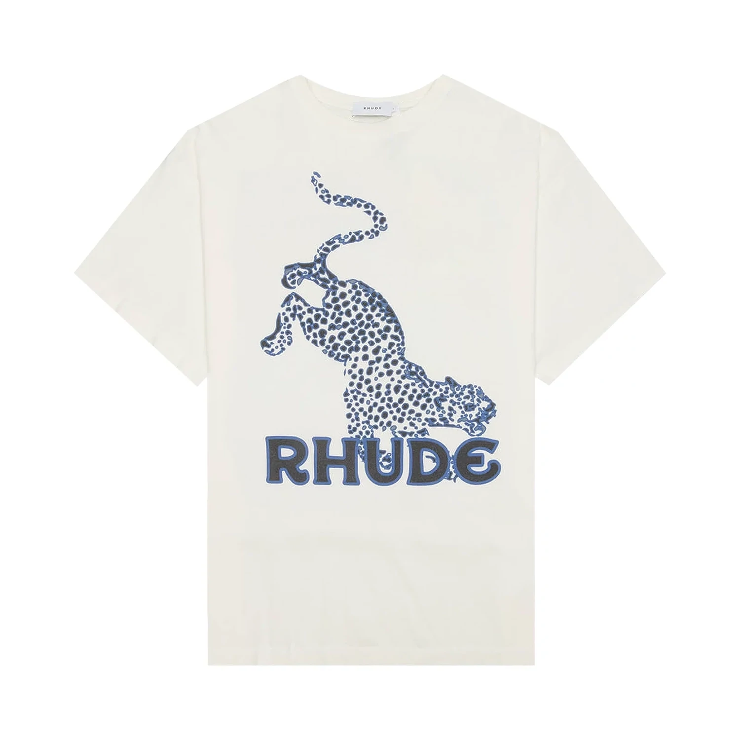 RHUDE LEOPARD TEE WHITE