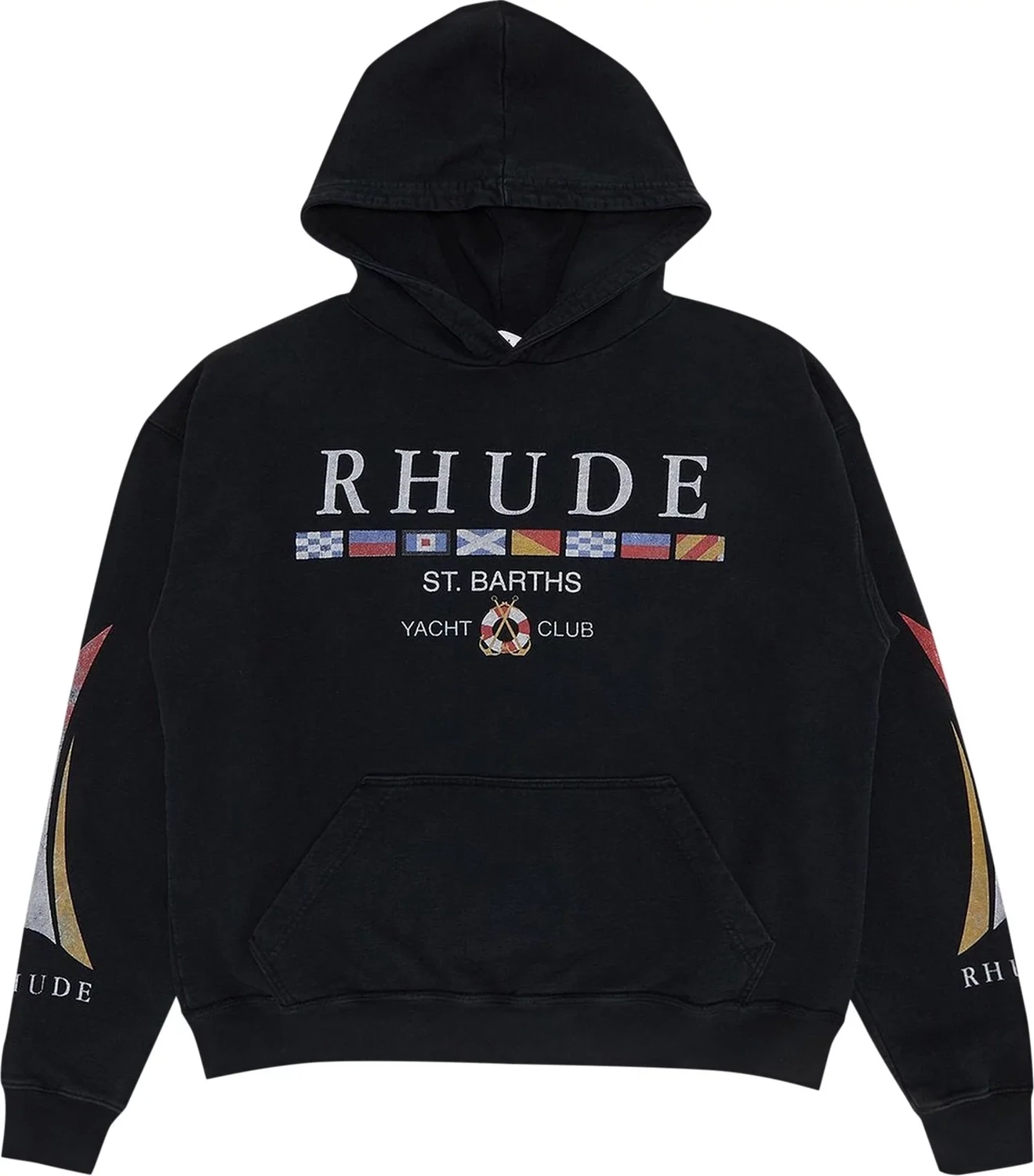 RHUDE YACHT CLUB HOODIE VINTAGE BLACK
