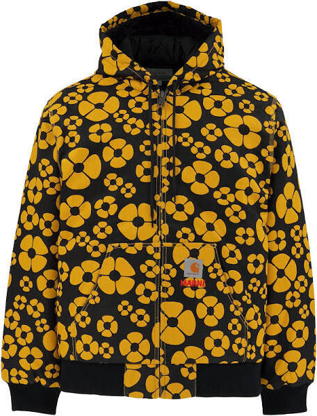 MARNI ALL OVER FLORAL PRINTED HOODED JACKET YELLOW