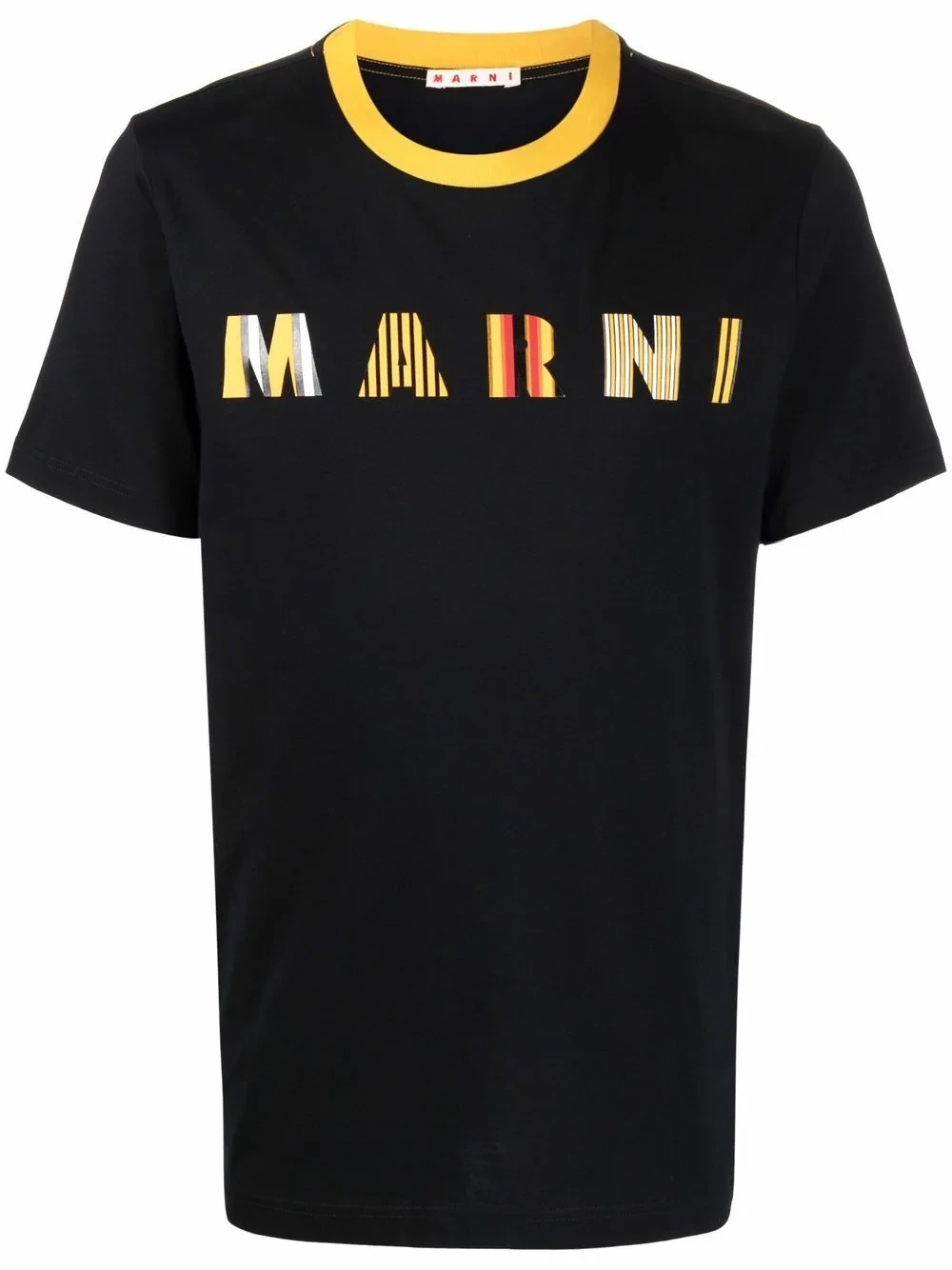 MARNI LOGO PRINTED CREWNECK TEE BLACK/YELLOW