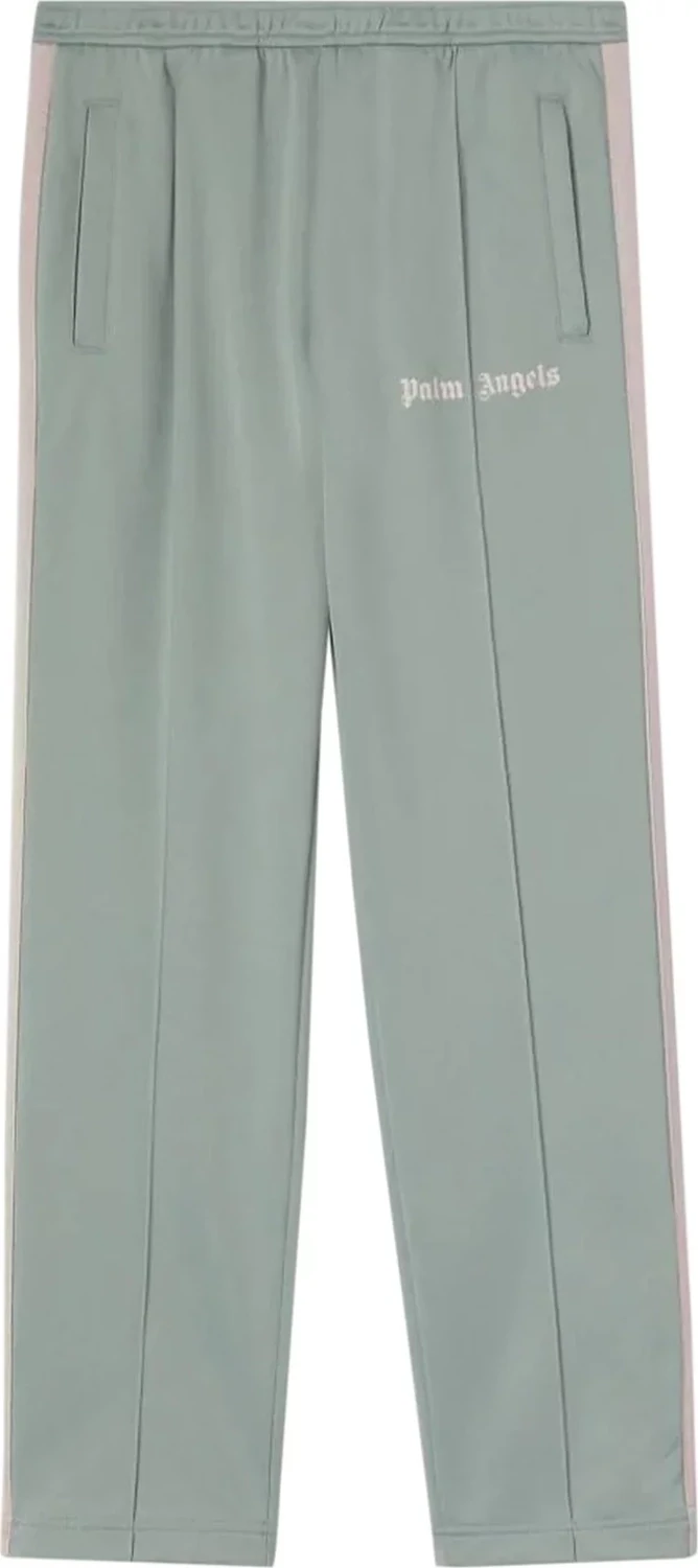 PALM ANGELS BOMBER TRACK PANTS  SEAFOAM OFF WHITE