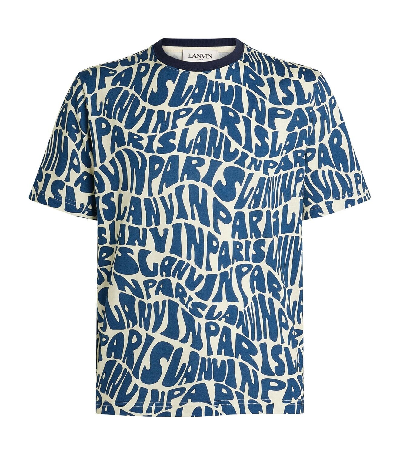 LANVIN BLEU MARINE/ECRU ALL OVER LOGO TEE
