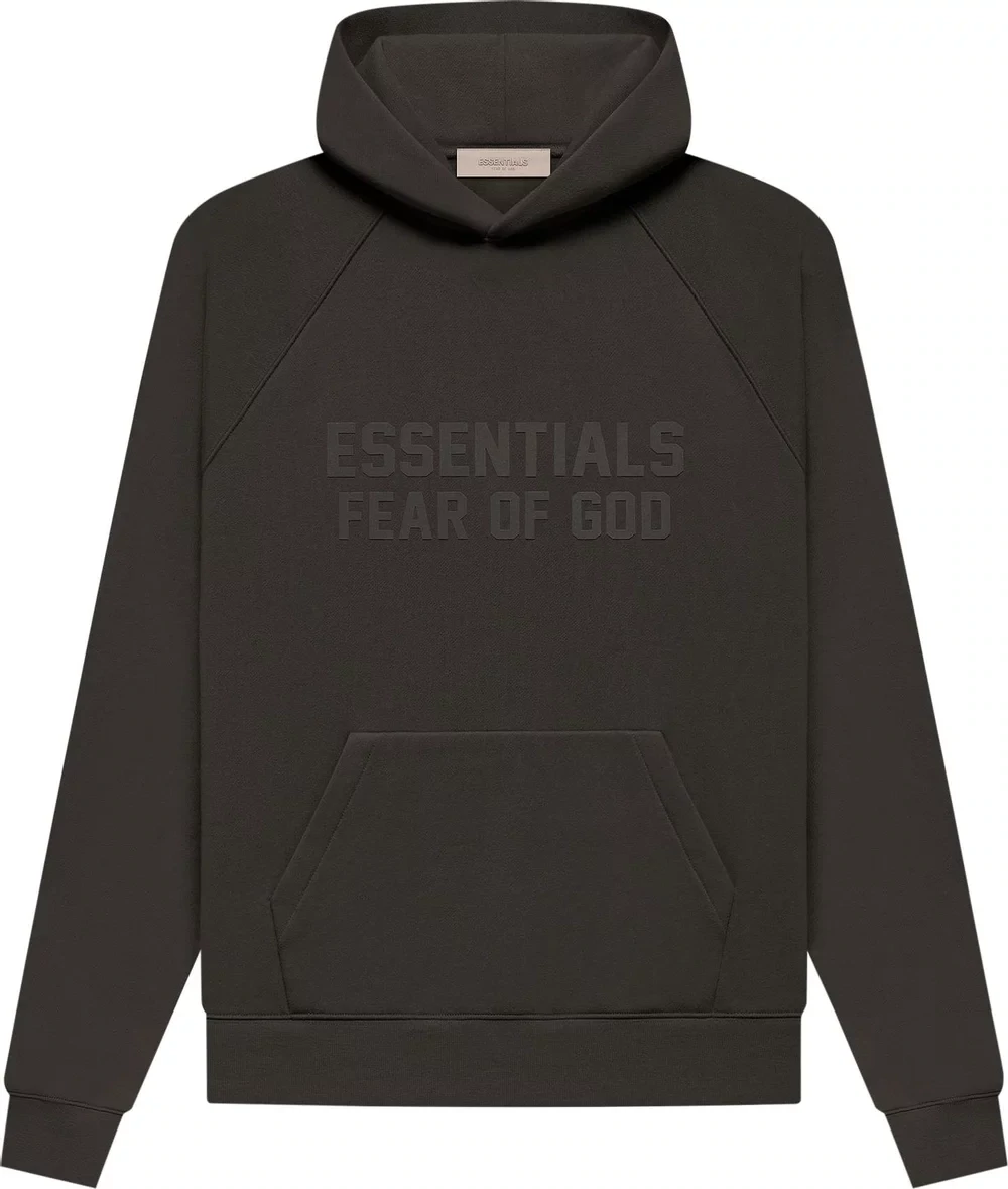 ESSENTIALS OFF BLACK HOODIE