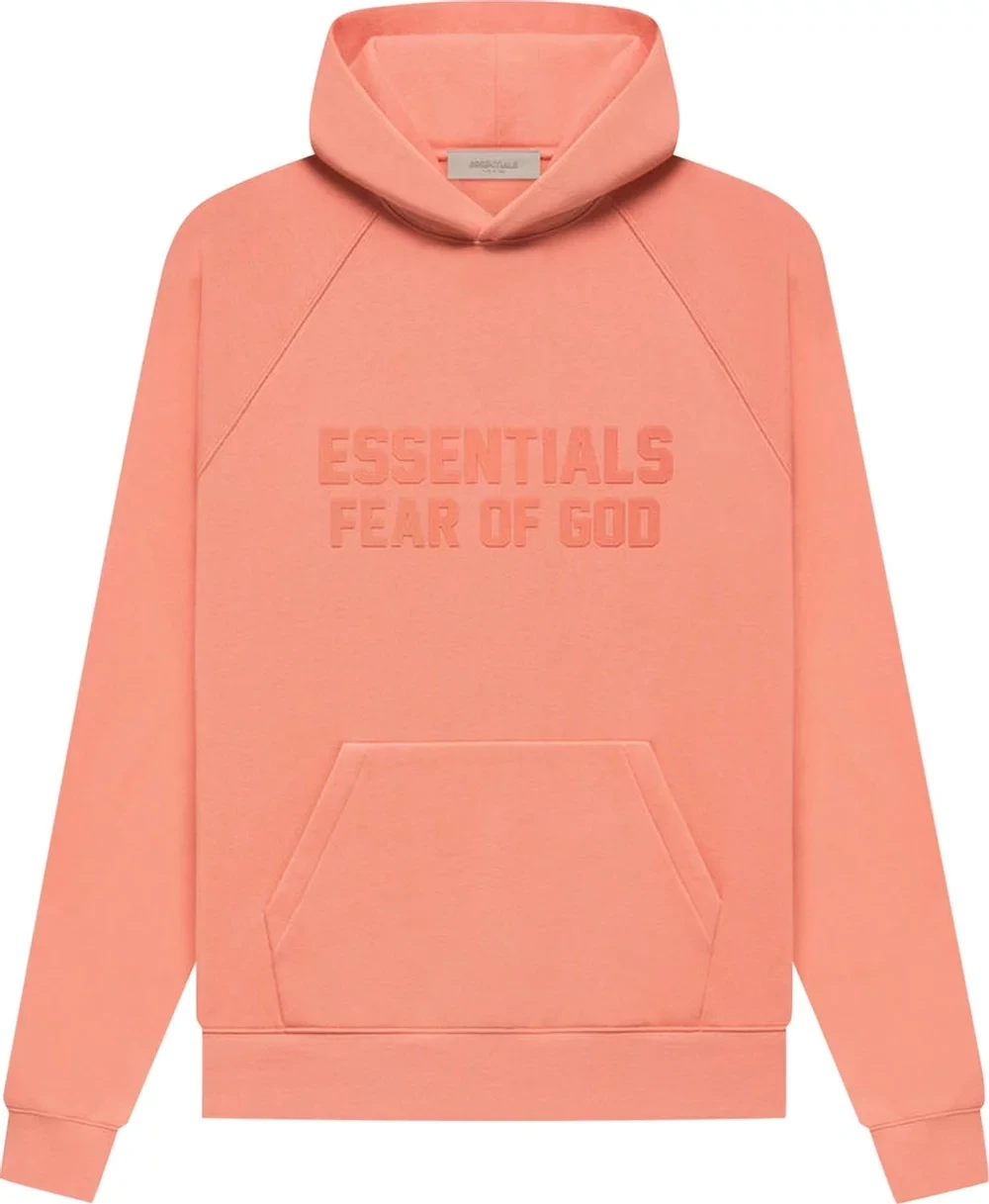 ESSENTIALS RAGLAN HOODIE CORAL