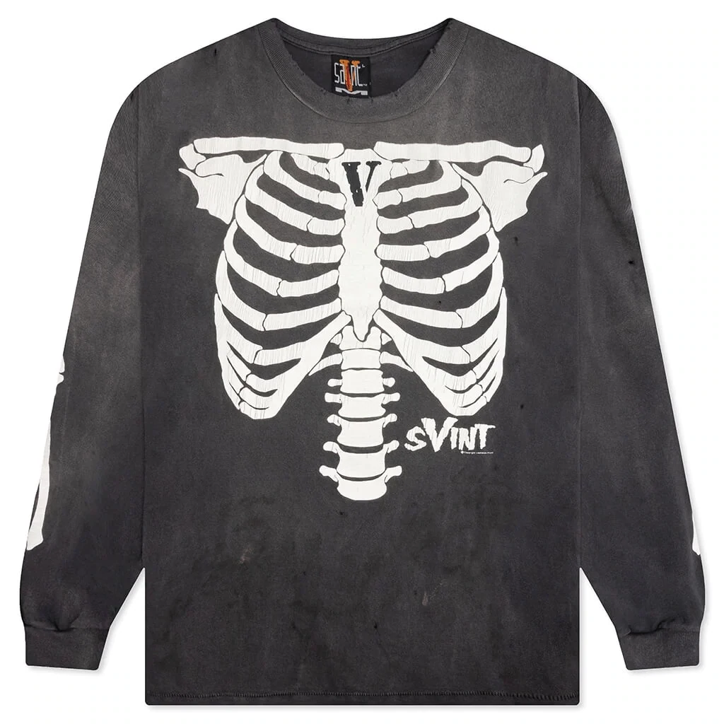 SAINT MICHAEL X VLONE BONE L/S TEE BLACK