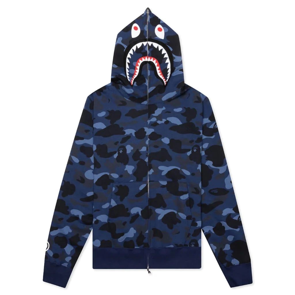 BAPE COLOR CAMO SHARK FULL ZIP HOODIE NAVY