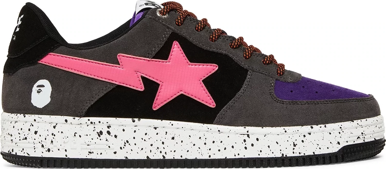 BAPESTA BLACK AND PINK SUEDE