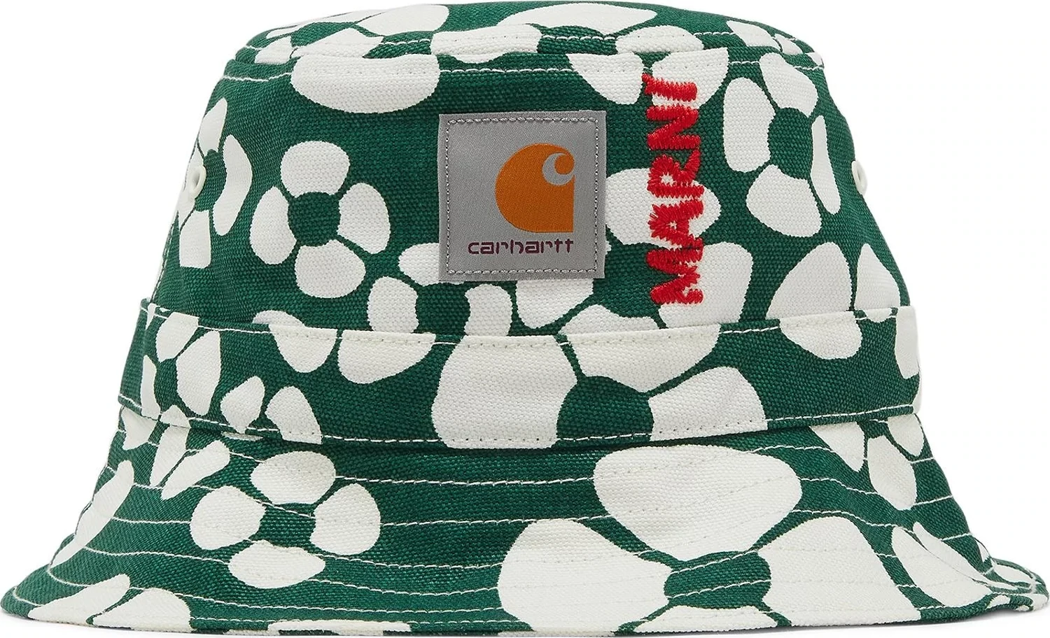 MARNI X CARHARTT FLORAL PRINTED BUCKET HAT GREEN/WHITE