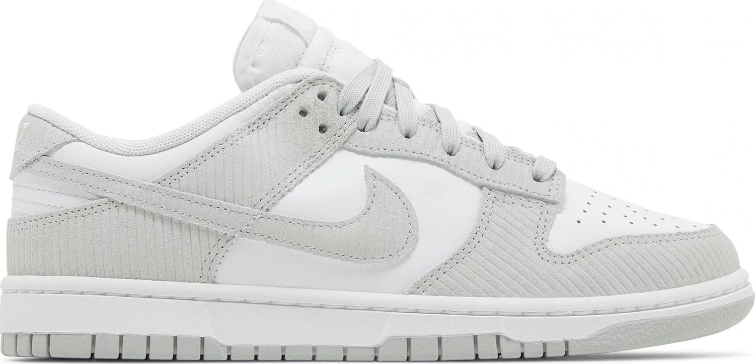 NIKE DUNK LOW LIGHT SILVER CORDUROY 8*