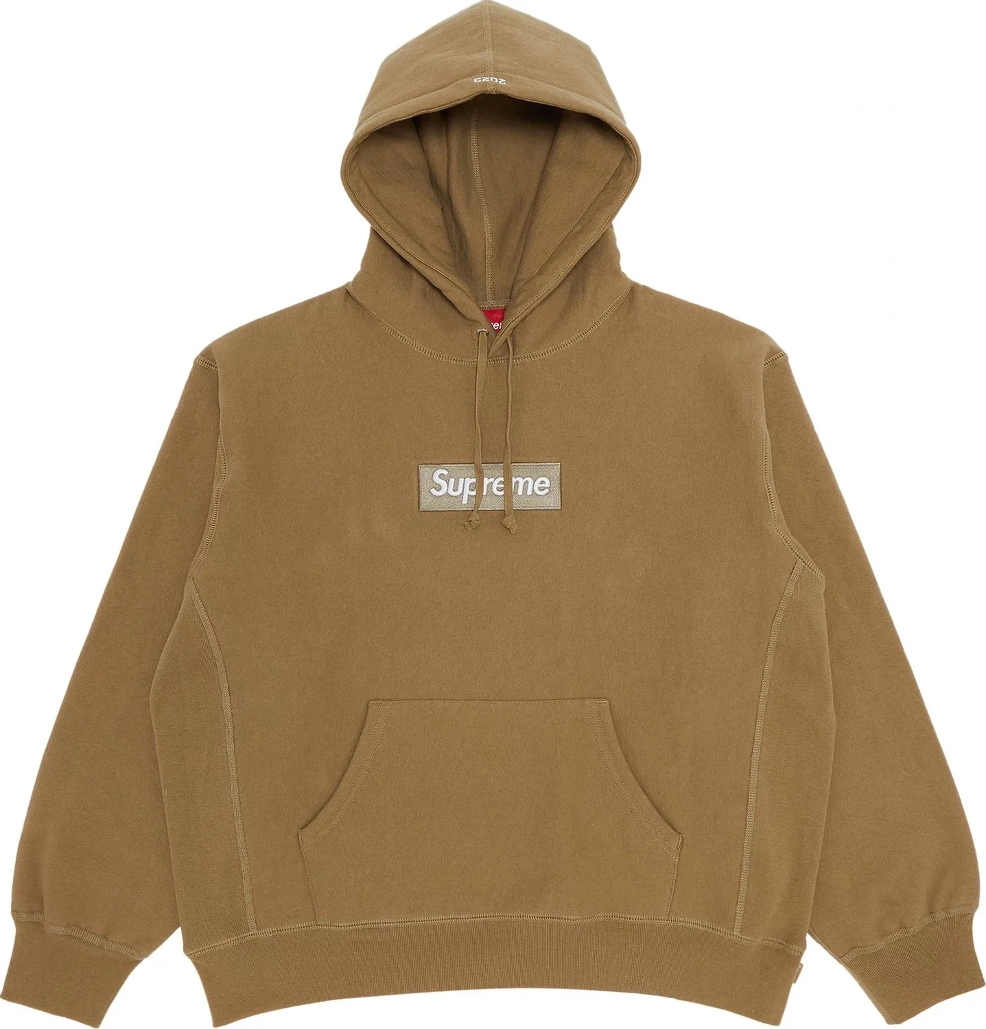 SUPREME BOX LOGO DARK SAND HOODIE