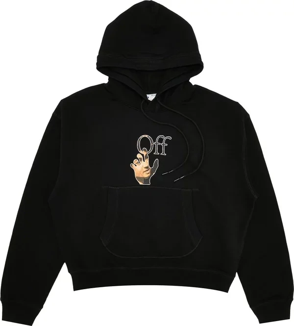 OFF-WHITE CARAVAGGIO HAND OVER FLATLOCK HOODIE